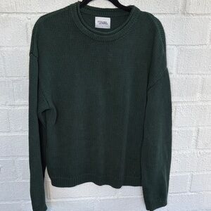 REVOLVE Stitches & Stripes Cotton Dark Green Crewneck Sweater sz L
